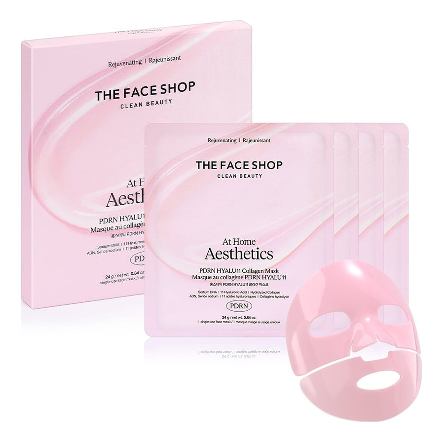 THE FACE SHOP At Home Aesthetics Vegan PDRN HYALU11 Collagen Mask 24g X 4ea